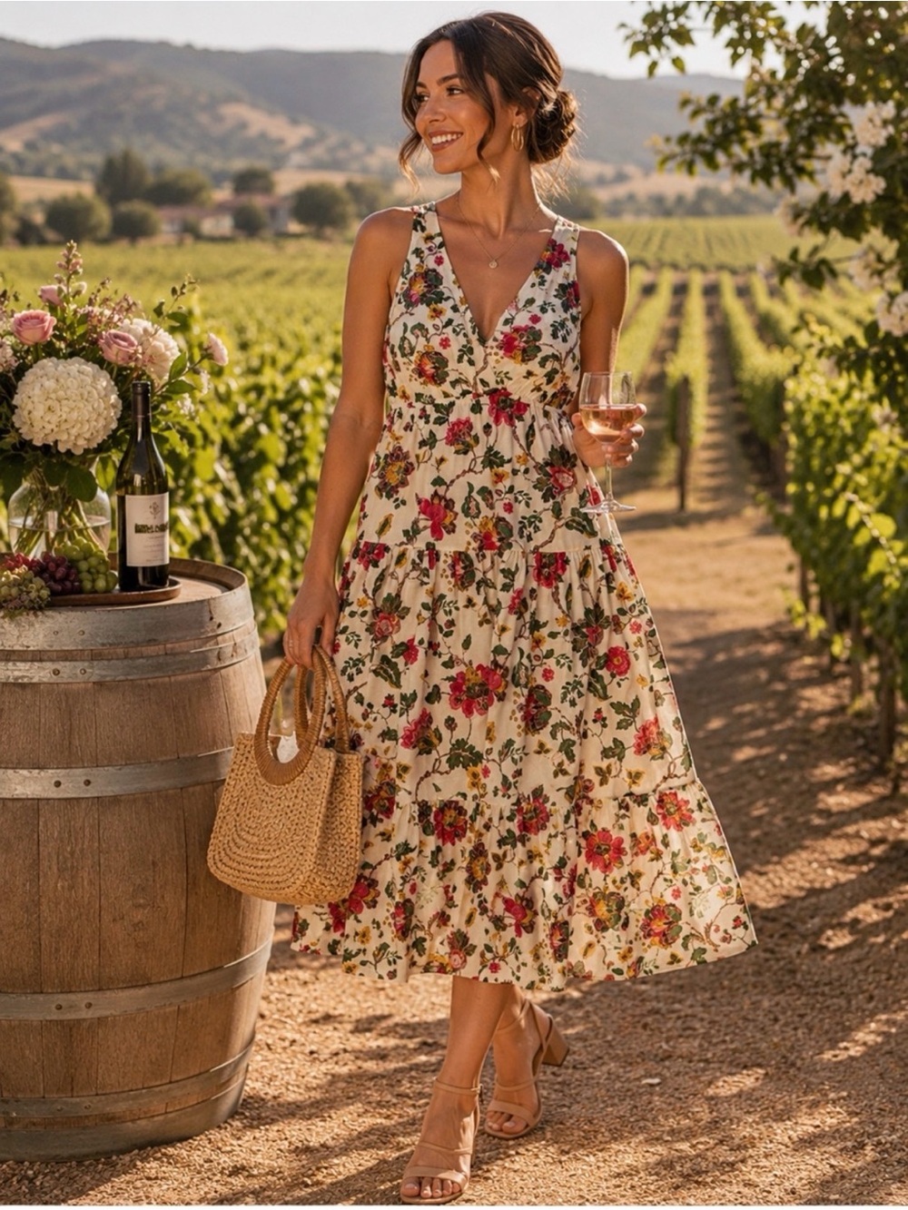 Melonie cotton floral summer dress
